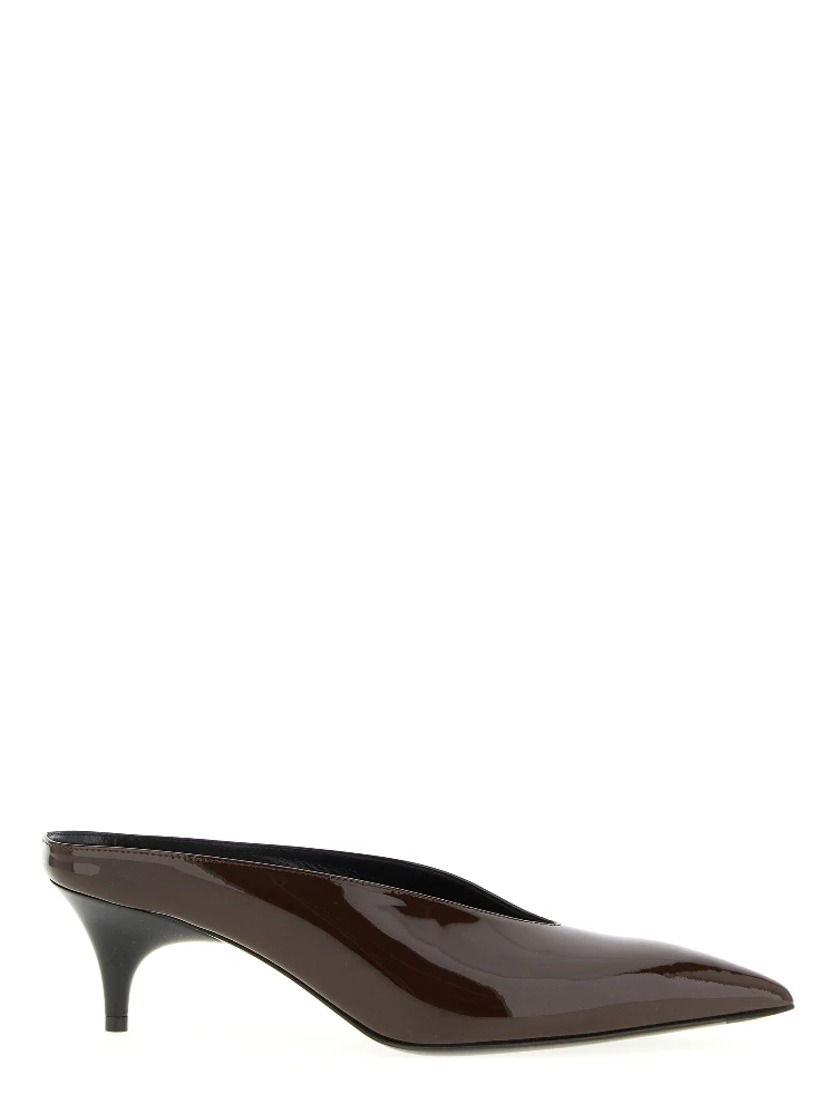 Bordeaux Calfskin Mid Heel Pumps
