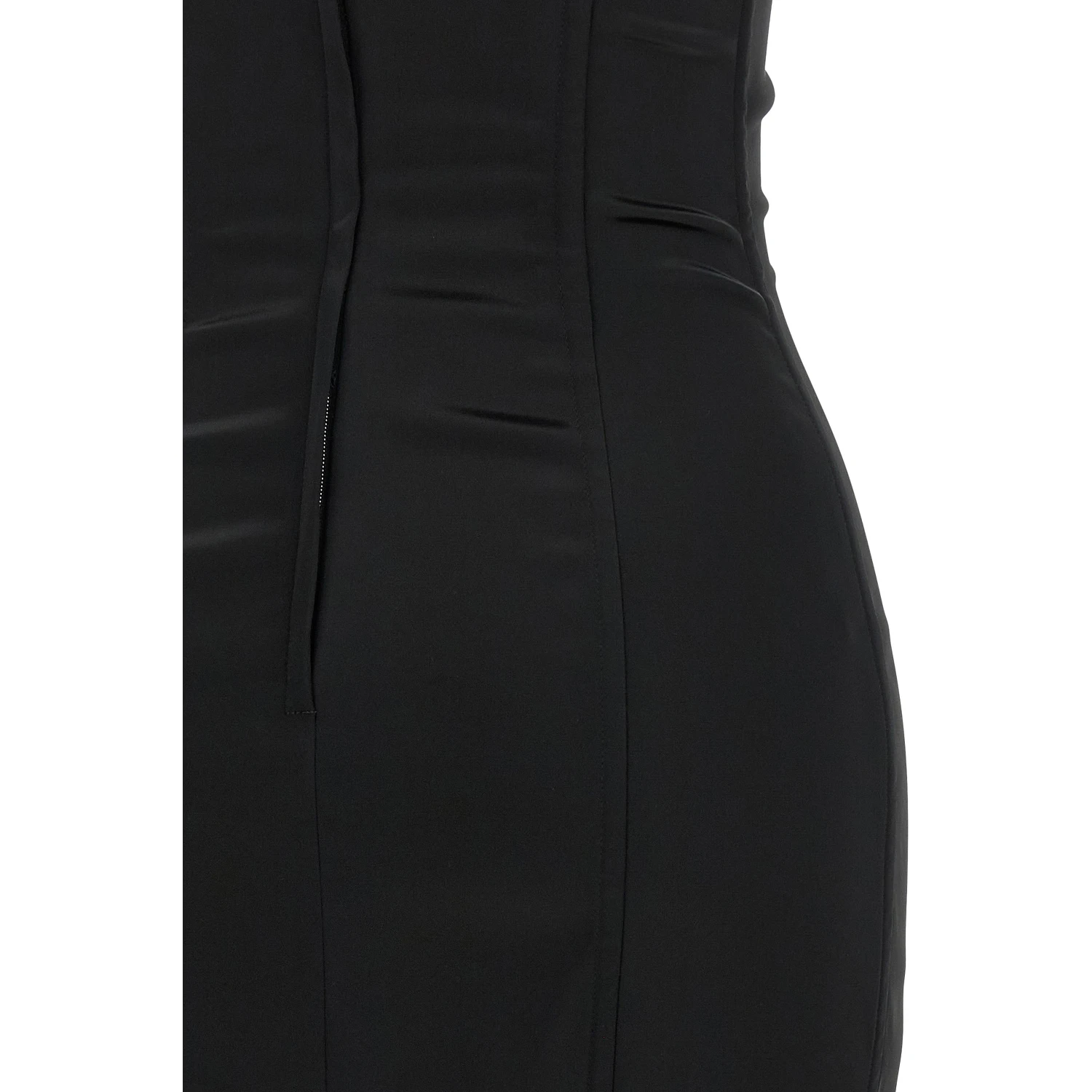 Black Acetate Midi Dress