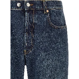 Blue Cotton Tapered Jeans