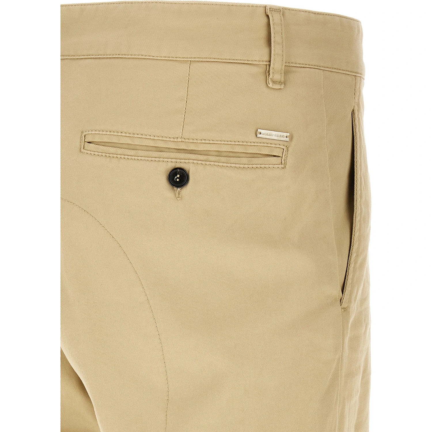 Beige Cotton Cargo Pants