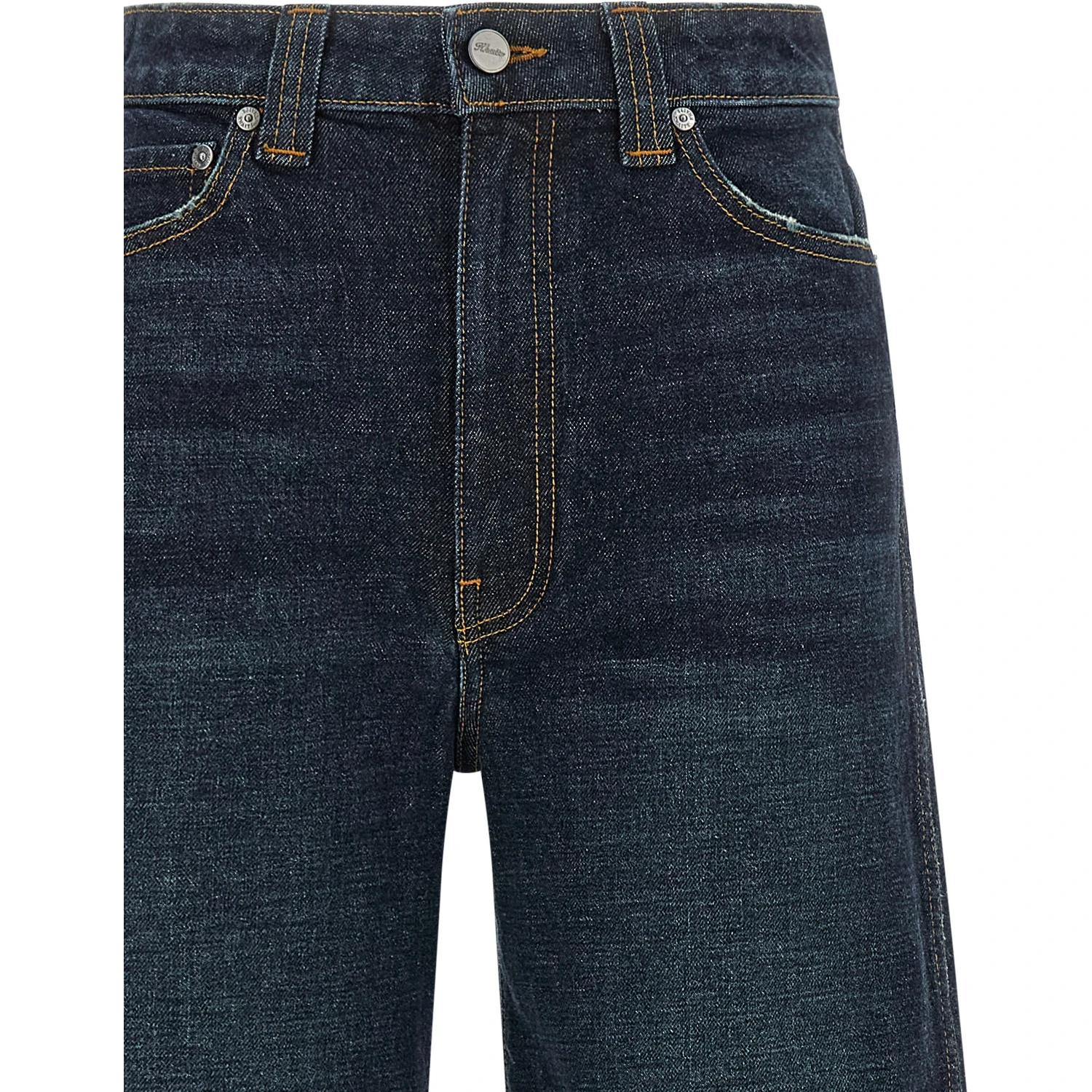 Blue Cotton Flared Jeans