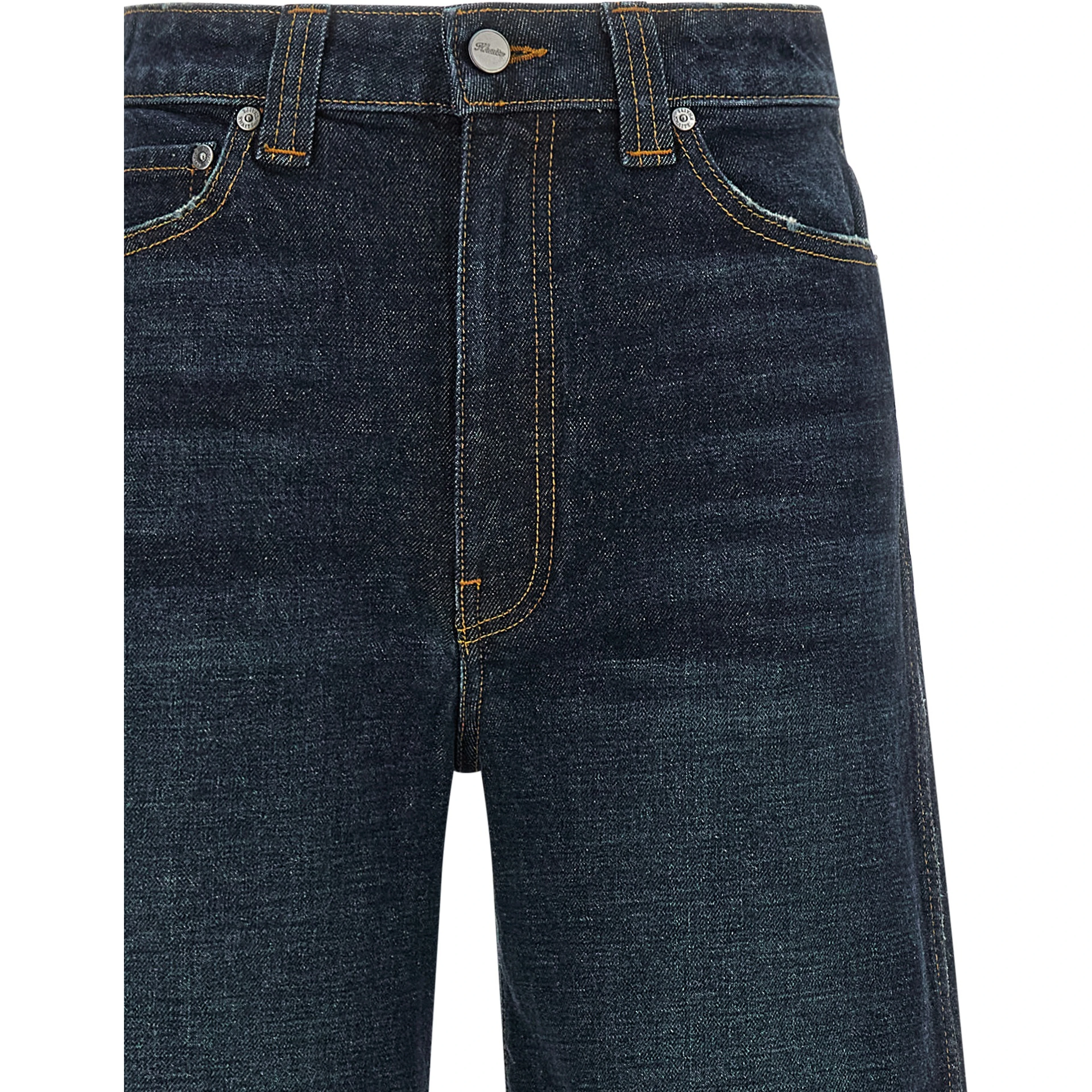 Blue Cotton Flared Jeans
