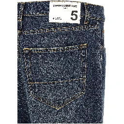 Blue Cotton Tapered Jeans