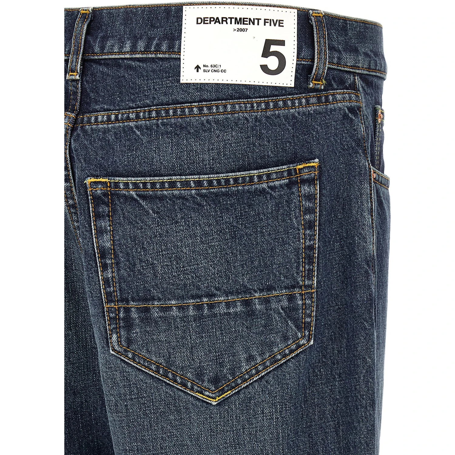 Blue Cotton Tapered Jeans