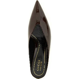 Bordeaux Calfskin Mid Heel Pumps