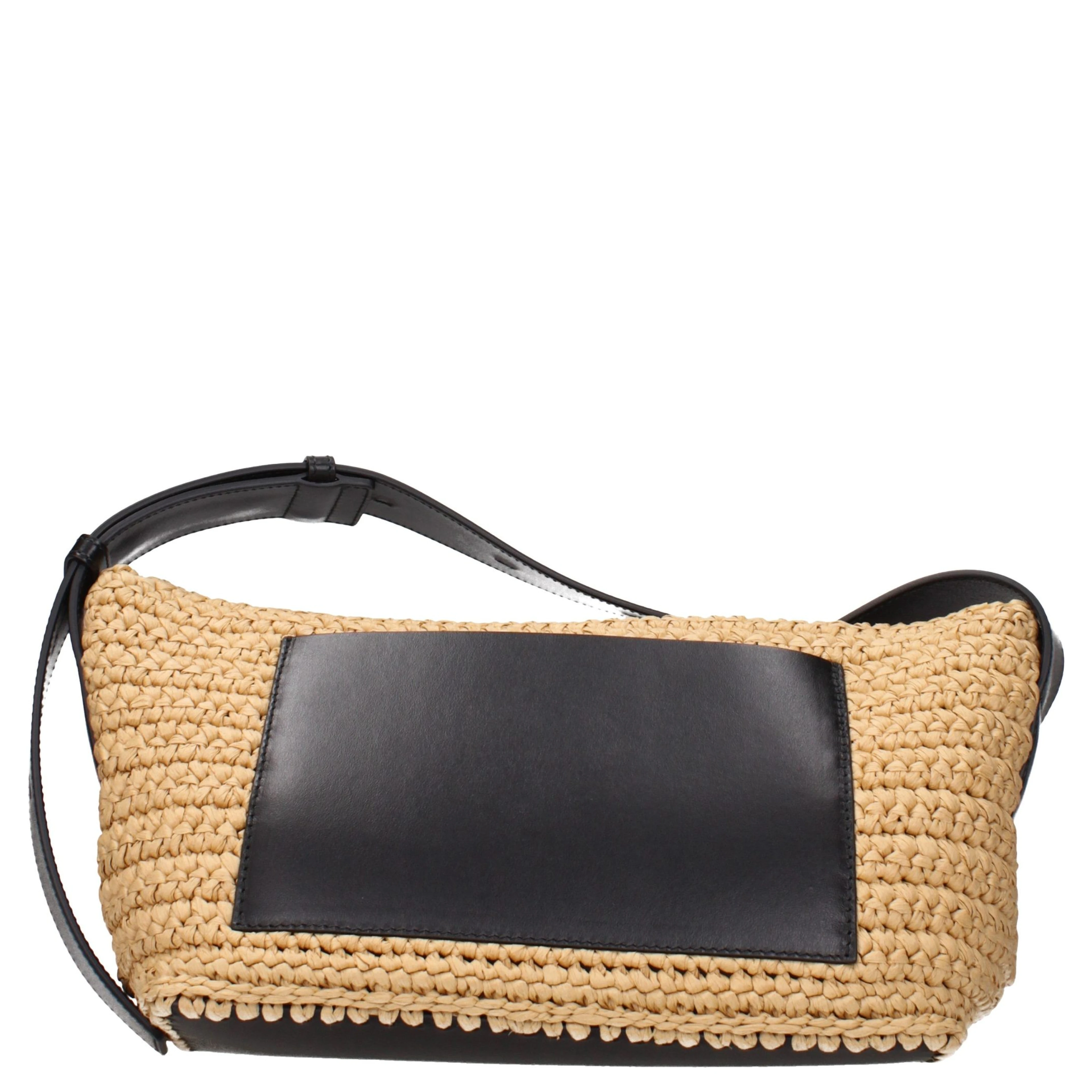 Beige Raffia Crossbody Bag