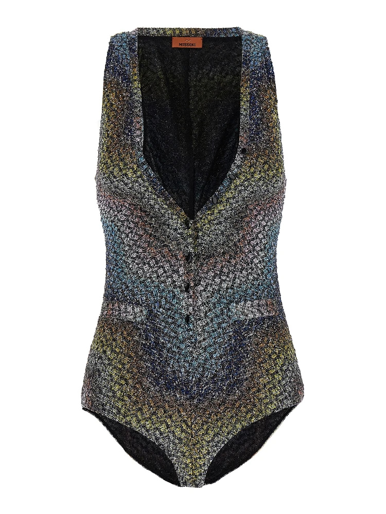 Multicolor Viscose One-Piece Swimsuit