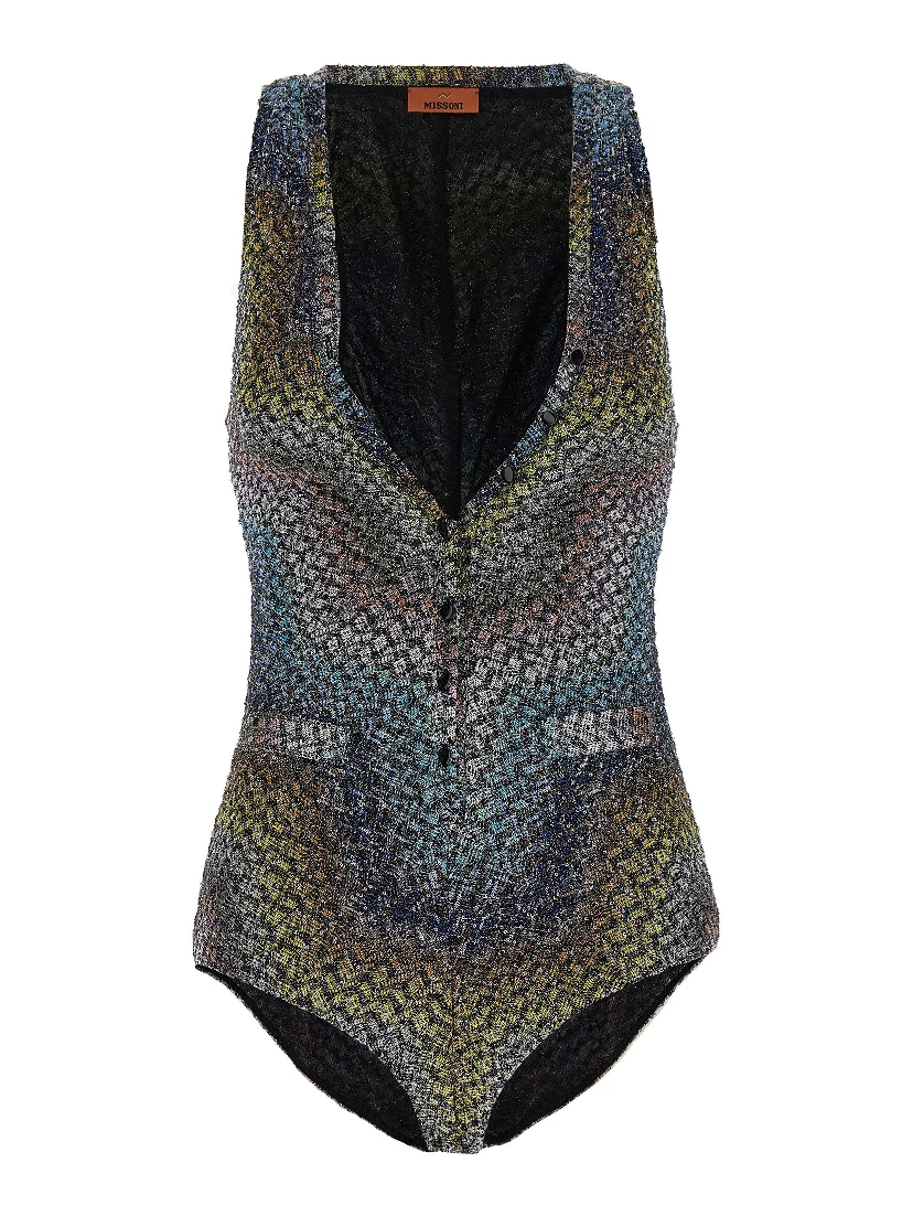 Multicolor Viscose One-Piece Swimsuit