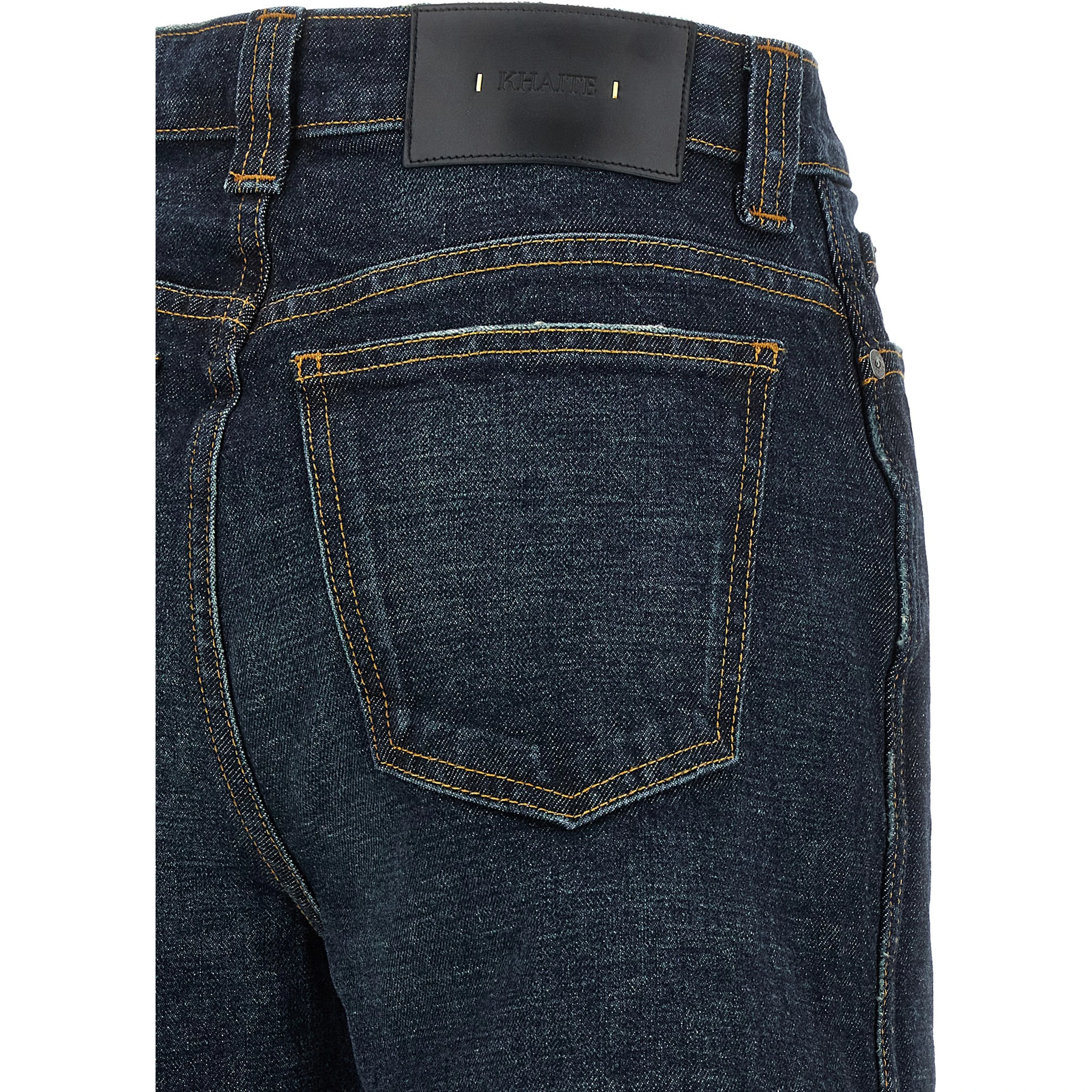 Blue Cotton Flared Jeans