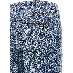 Blue Cotton High-Waisted Jean