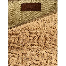 Beige Raffia Clutch Bag
