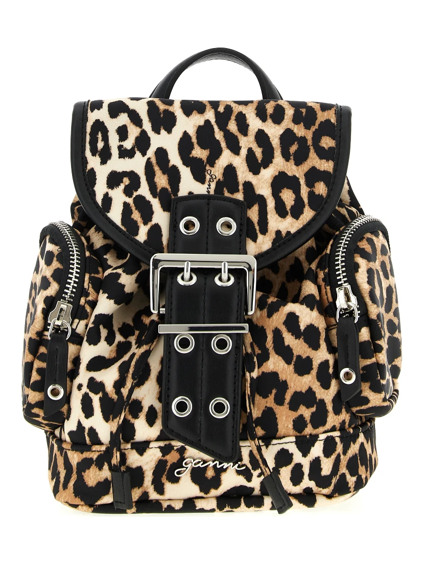 Brown Recycled Polyamide Backpack