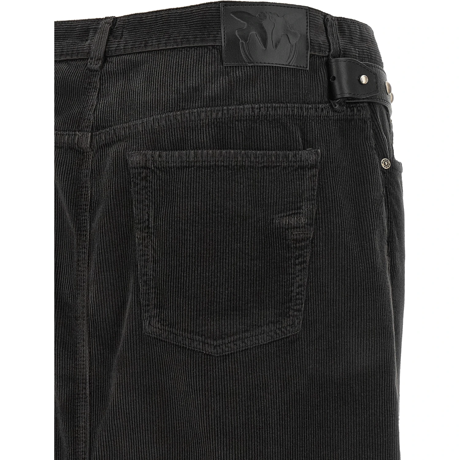 Black Cotton Midi Skirt