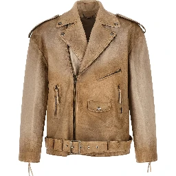 Beige Buffalo Leather Leather Jacket