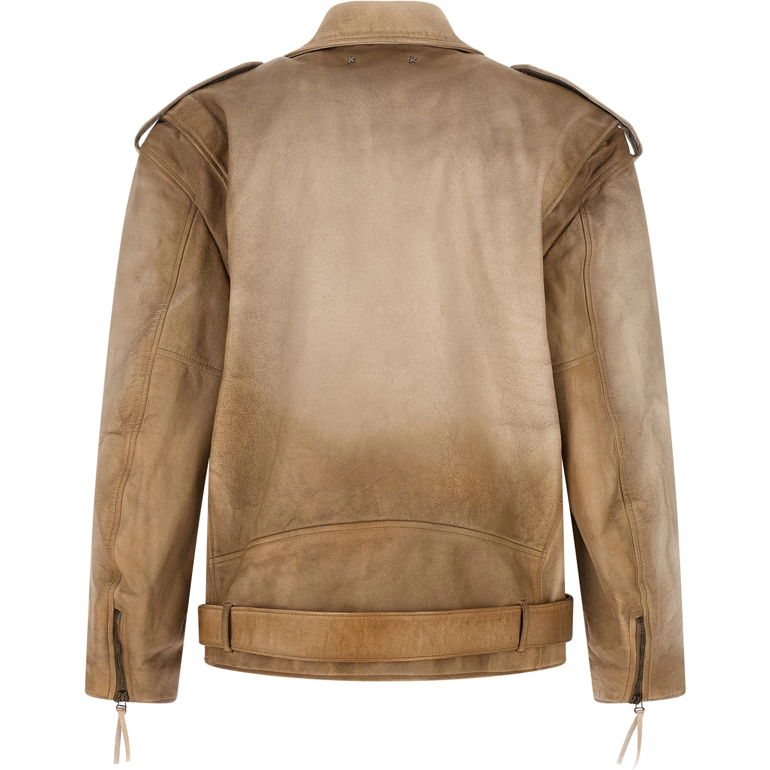 Beige Buffalo Leather Leather Jacket