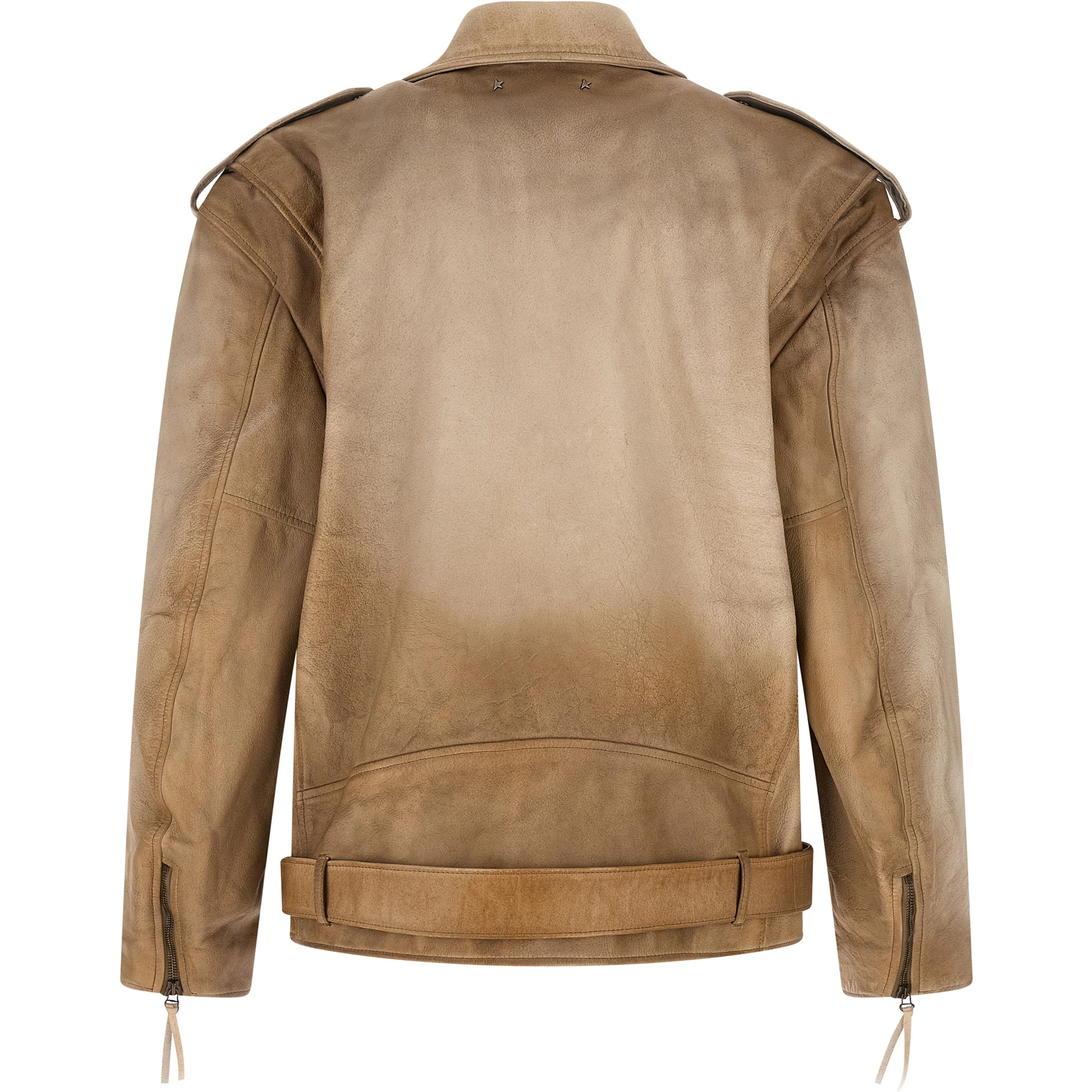 Beige Buffalo Leather Leather Jacket