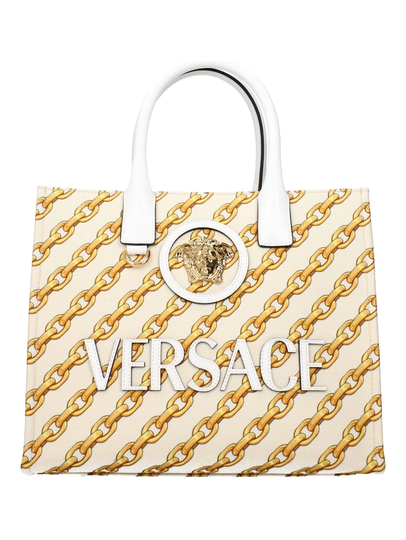 Beige Fabric Handbag