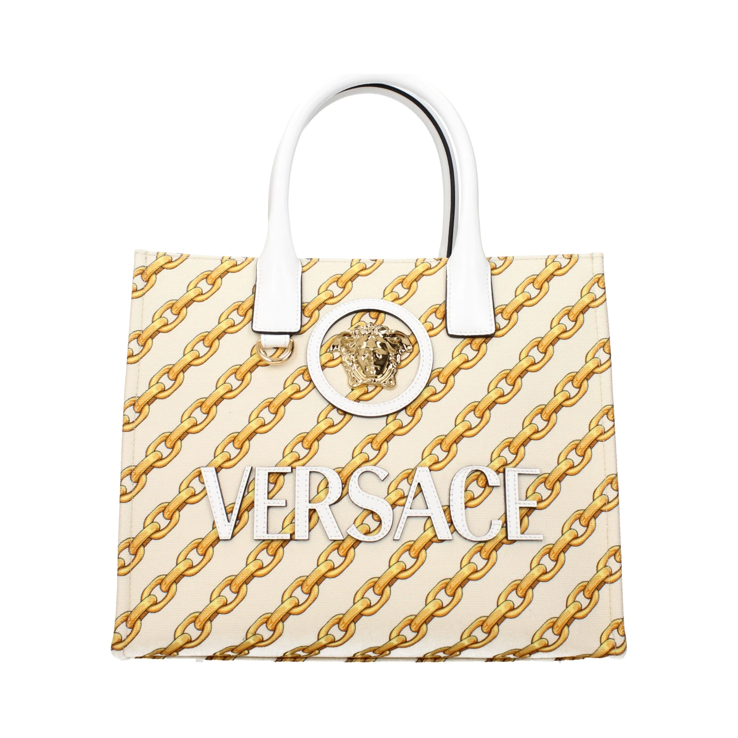 Beige Fabric Handbag