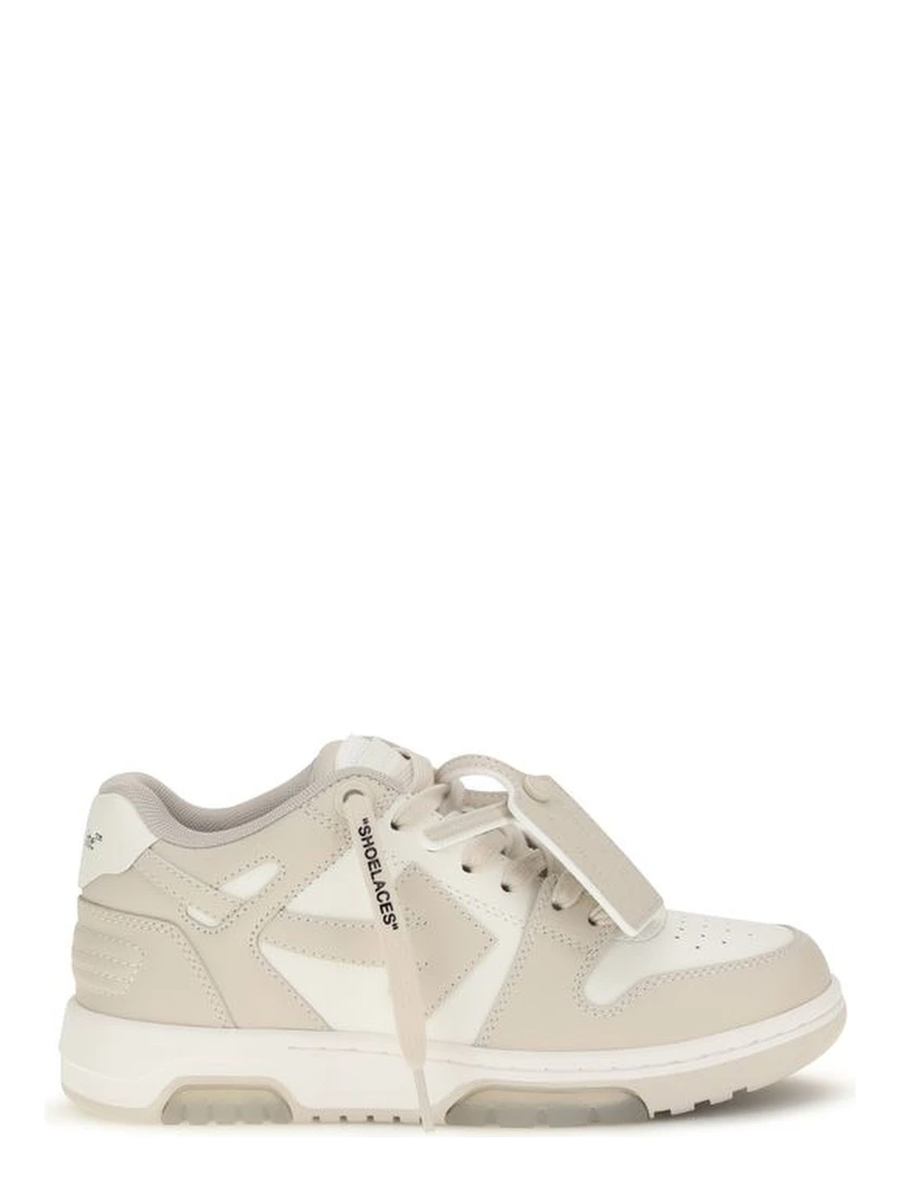 Beige Calf Leather Bos Taurus Low Top Sneakers