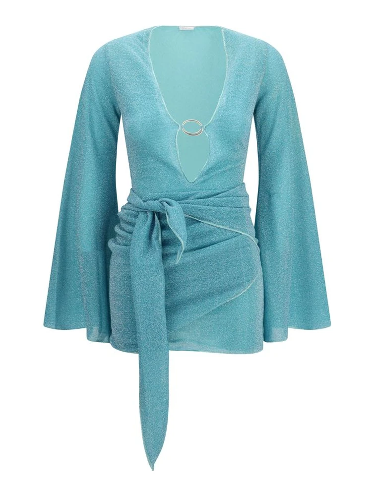 Blue Polyamide Cocktail Dress