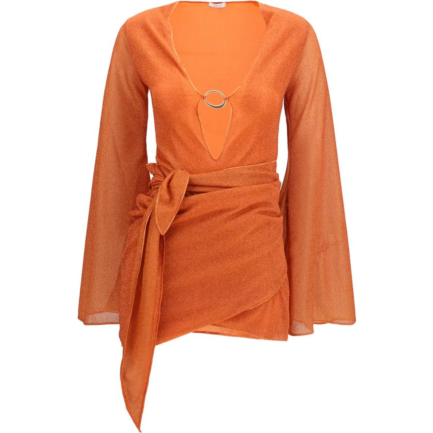 Orange Polyamide Casual Dress