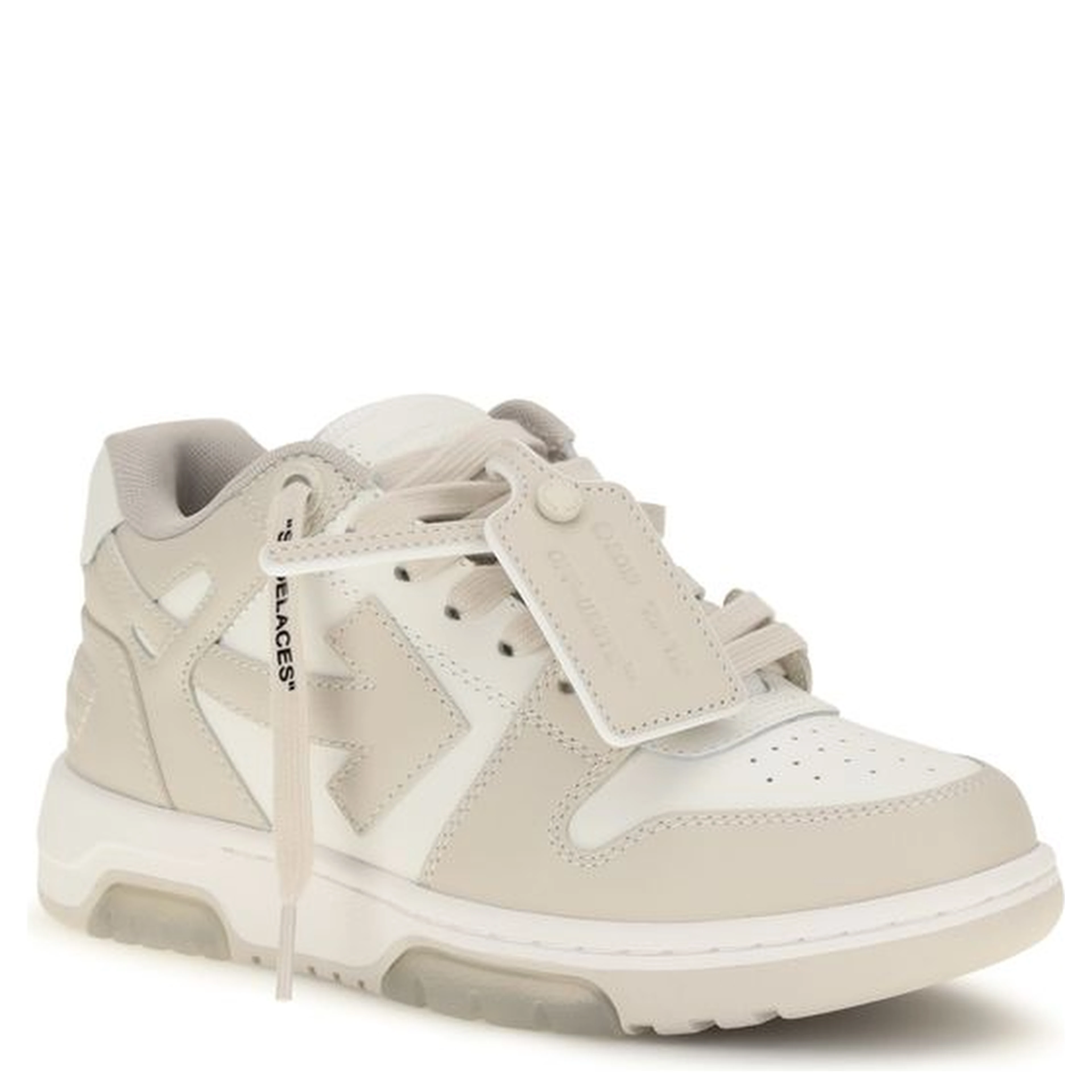 Beige Calf Leather Bos Taurus Low Top Sneakers