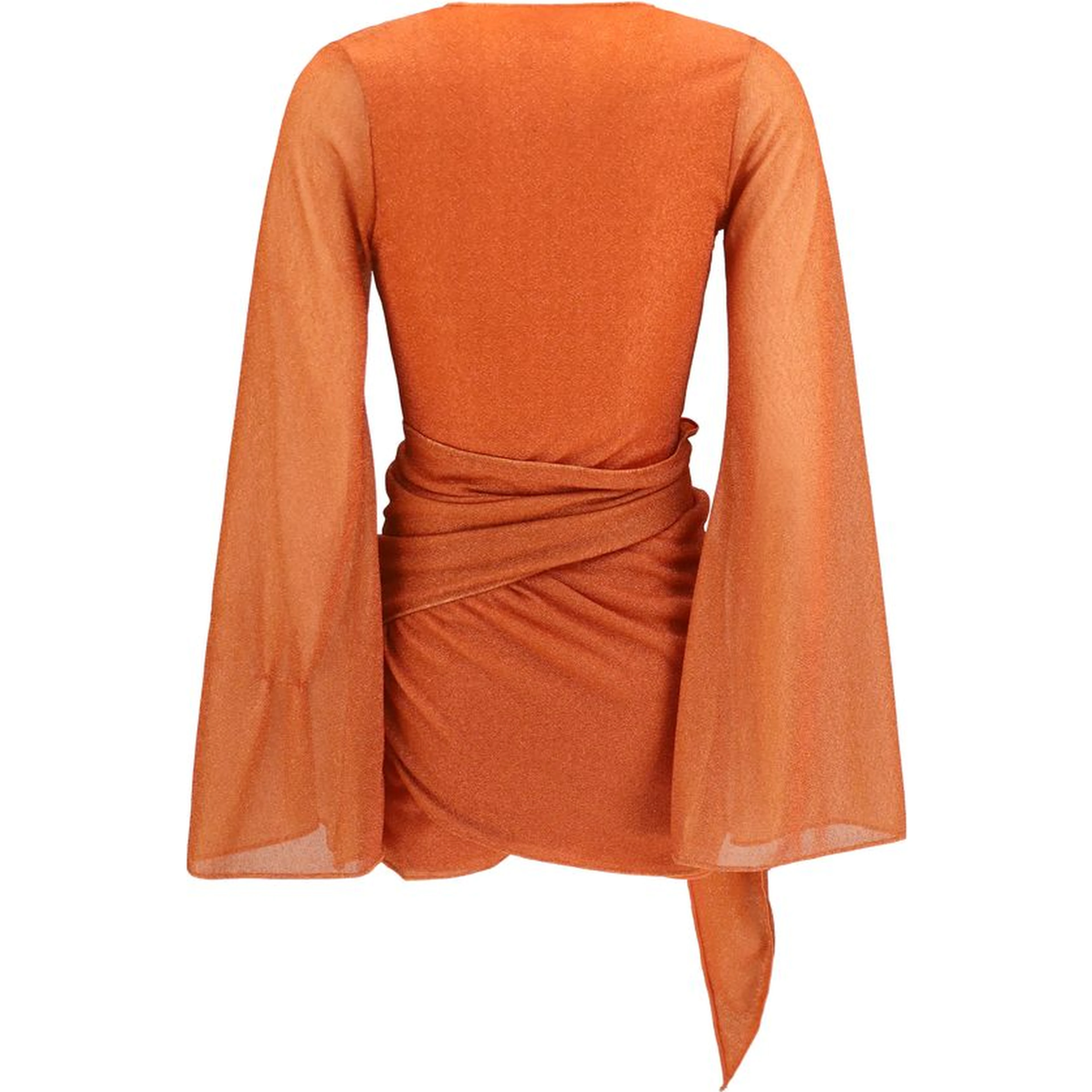 Orange Polyamide Casual Dress