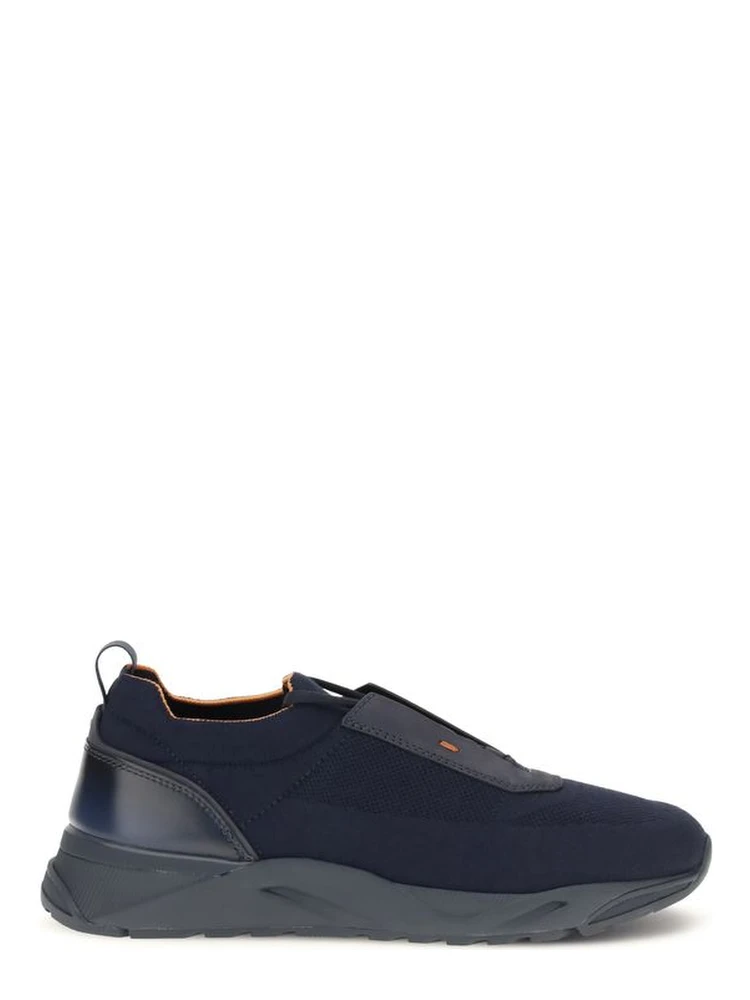Blue Fabric Athletic Sneakers