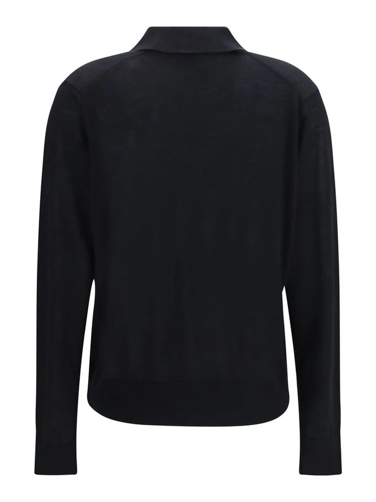 Black Cashmere Polo Shirt alternative