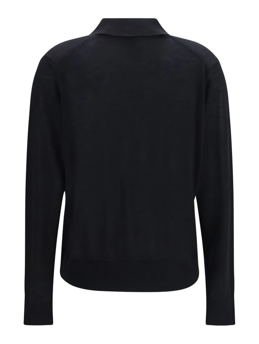Black Cashmere Polo Shirt