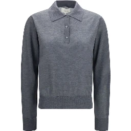 Gray Cashmere Polo Shirt