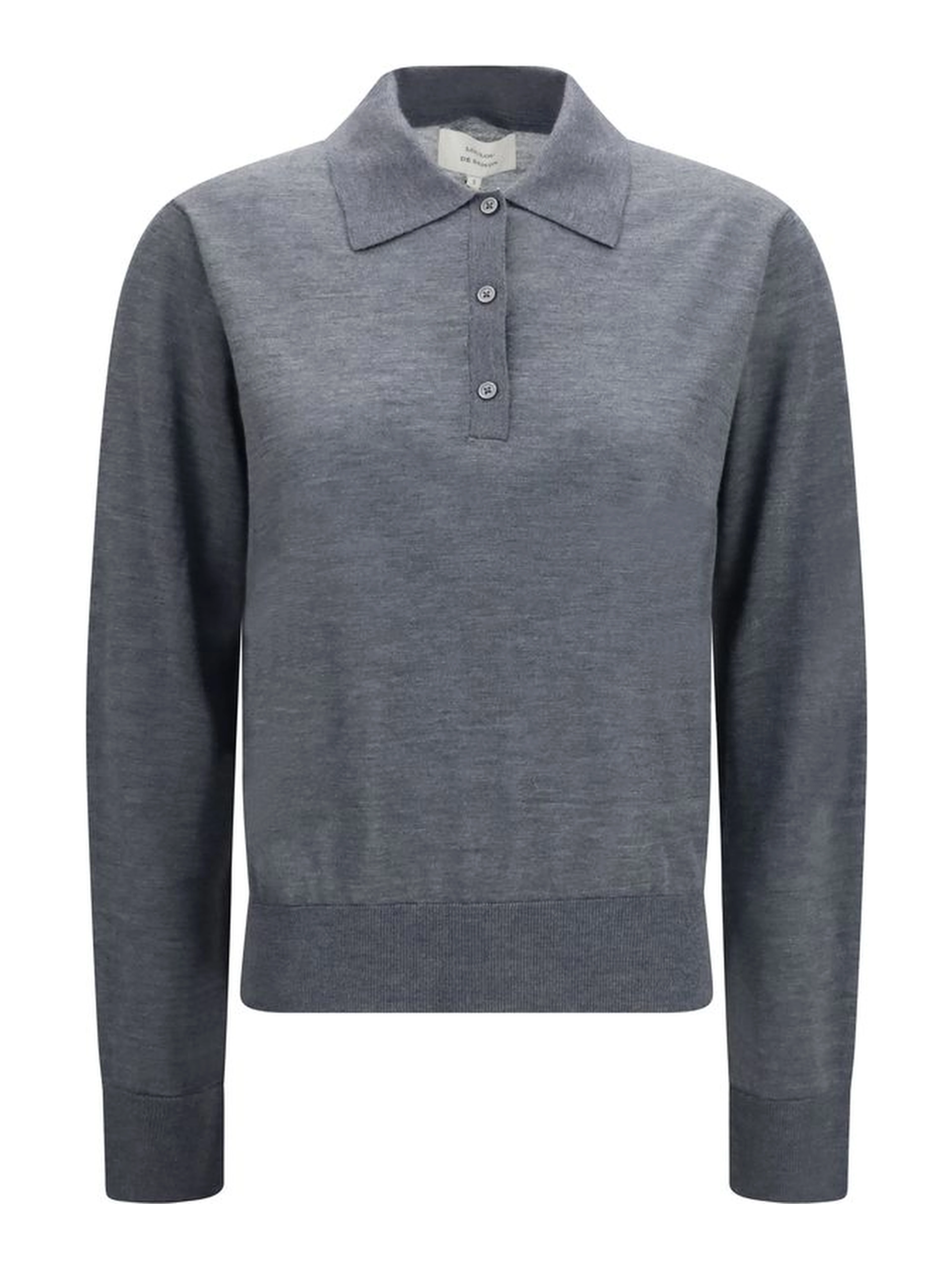 Gray Cashmere Polo Shirt