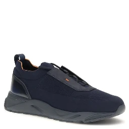 Blue Fabric Athletic Sneakers