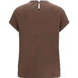 Brown Elastane T-Shirt