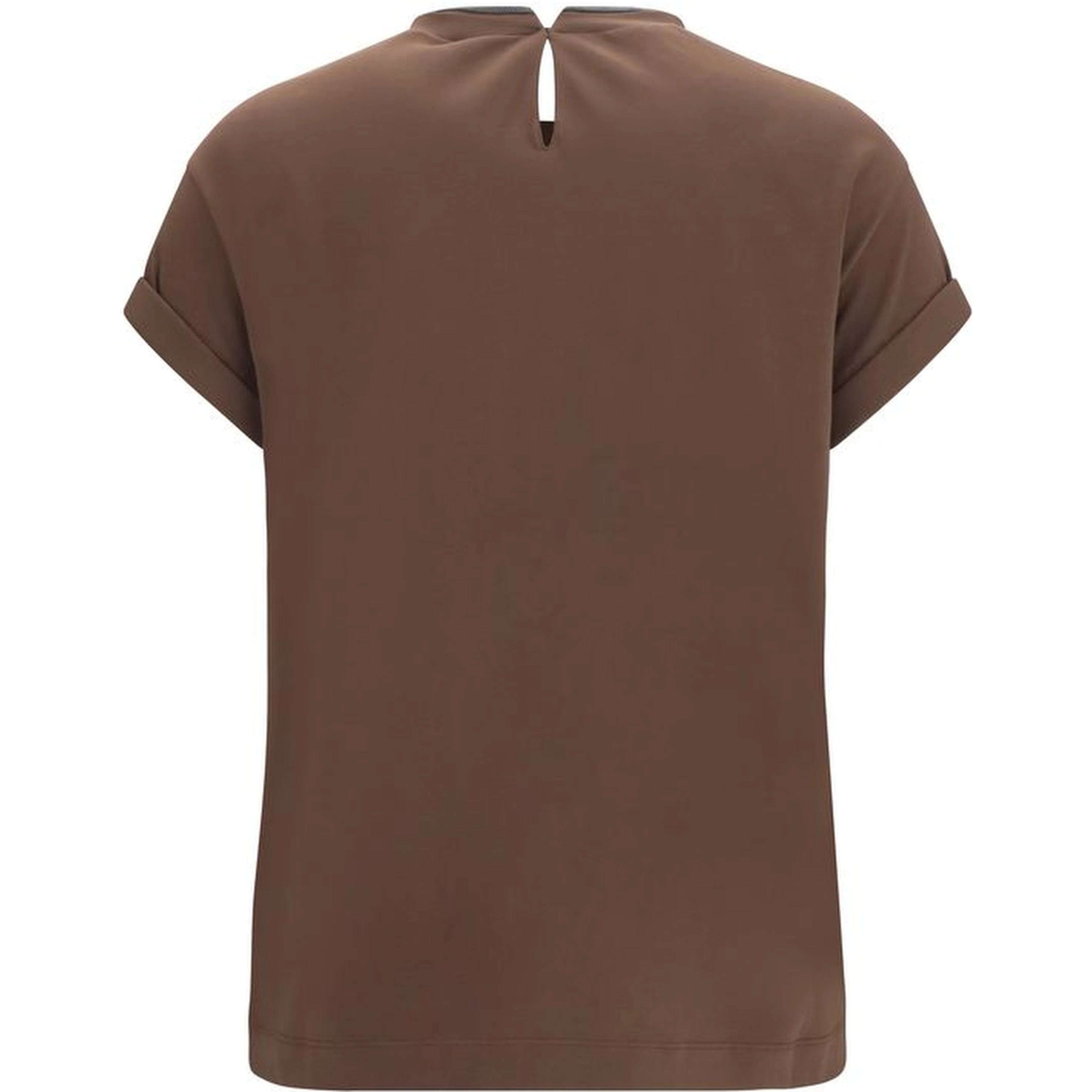 Brown Elastane T-Shirt