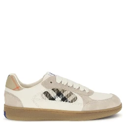 Beige Calf Leather Bos Taurus Low Top Sneakers