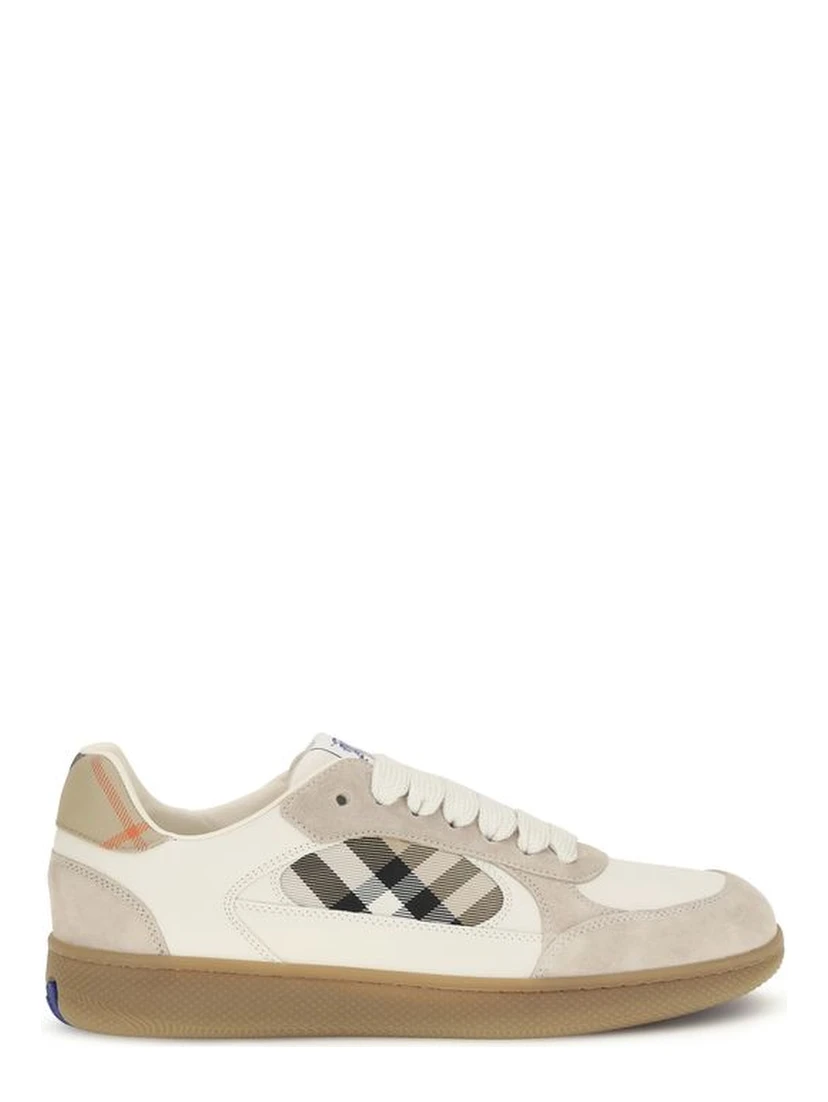Beige Calf Leather Bos Taurus Low Top Sneakers