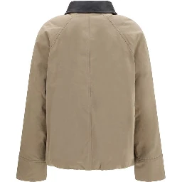 Beige Cotton Leather Jacket