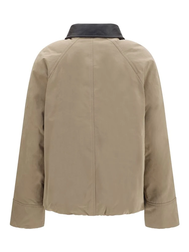 Beige Cotton Leather Jacket alternative