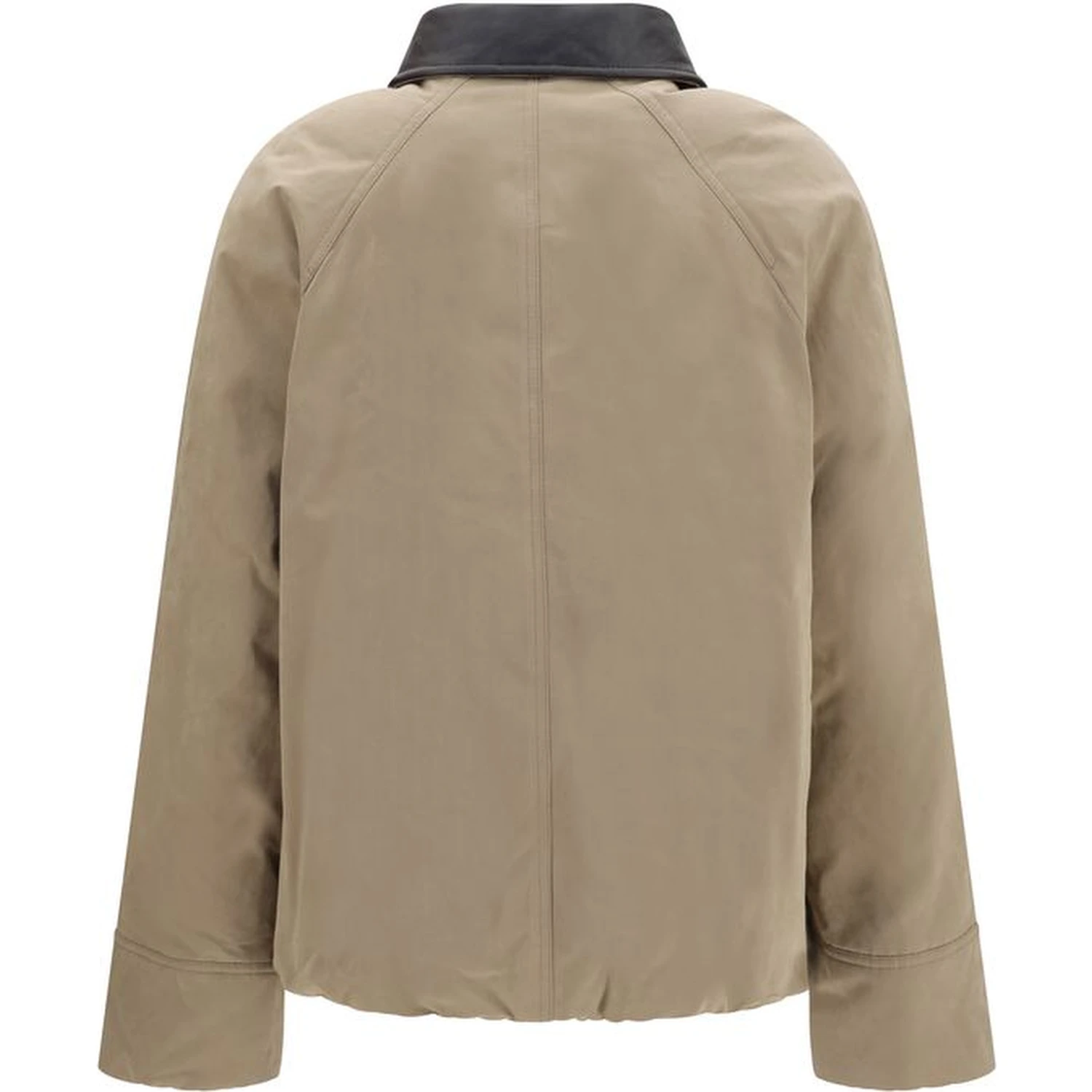 Beige Cotton Leather Jacket