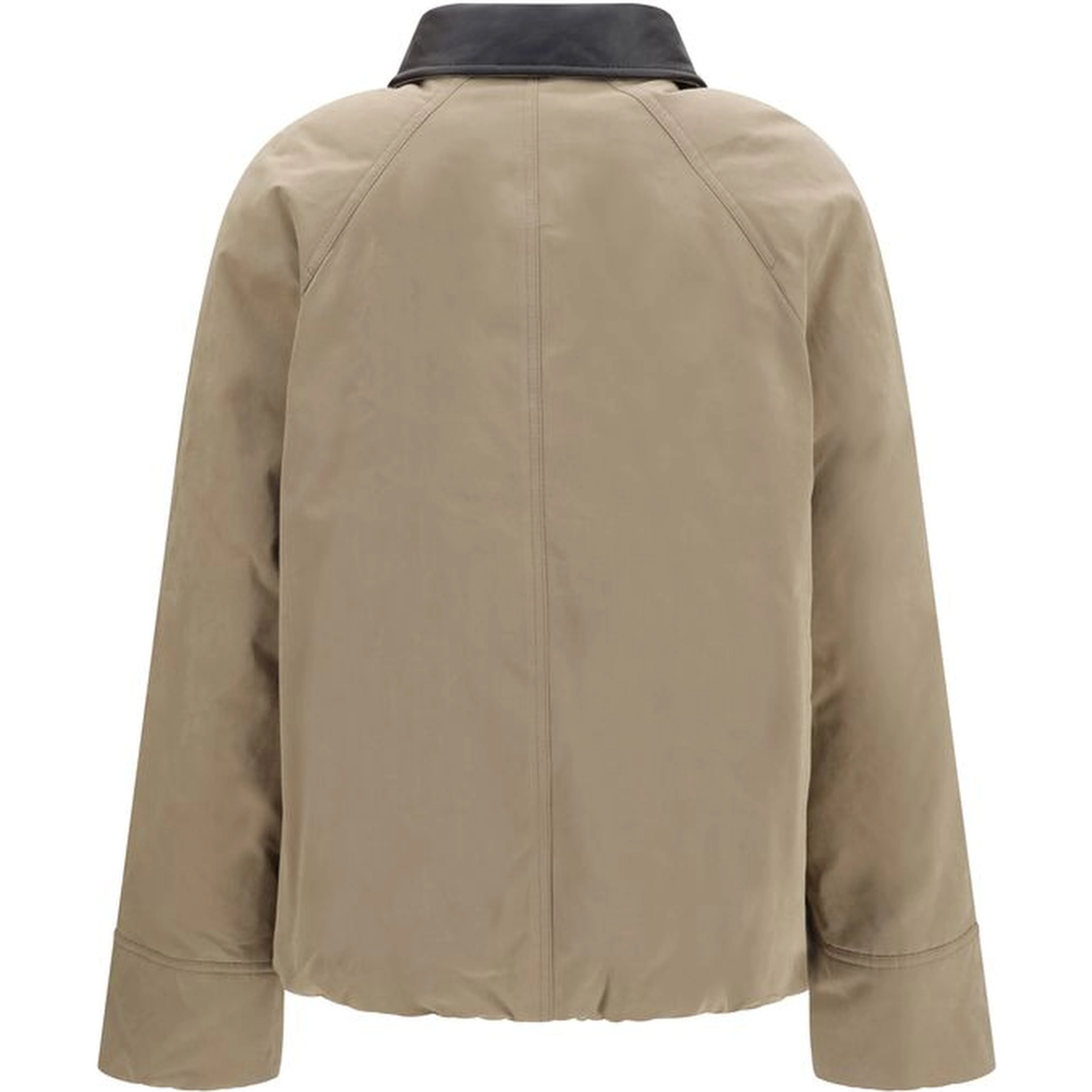 Beige Cotton Leather Jacket