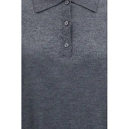 Gray Cashmere Polo Shirt