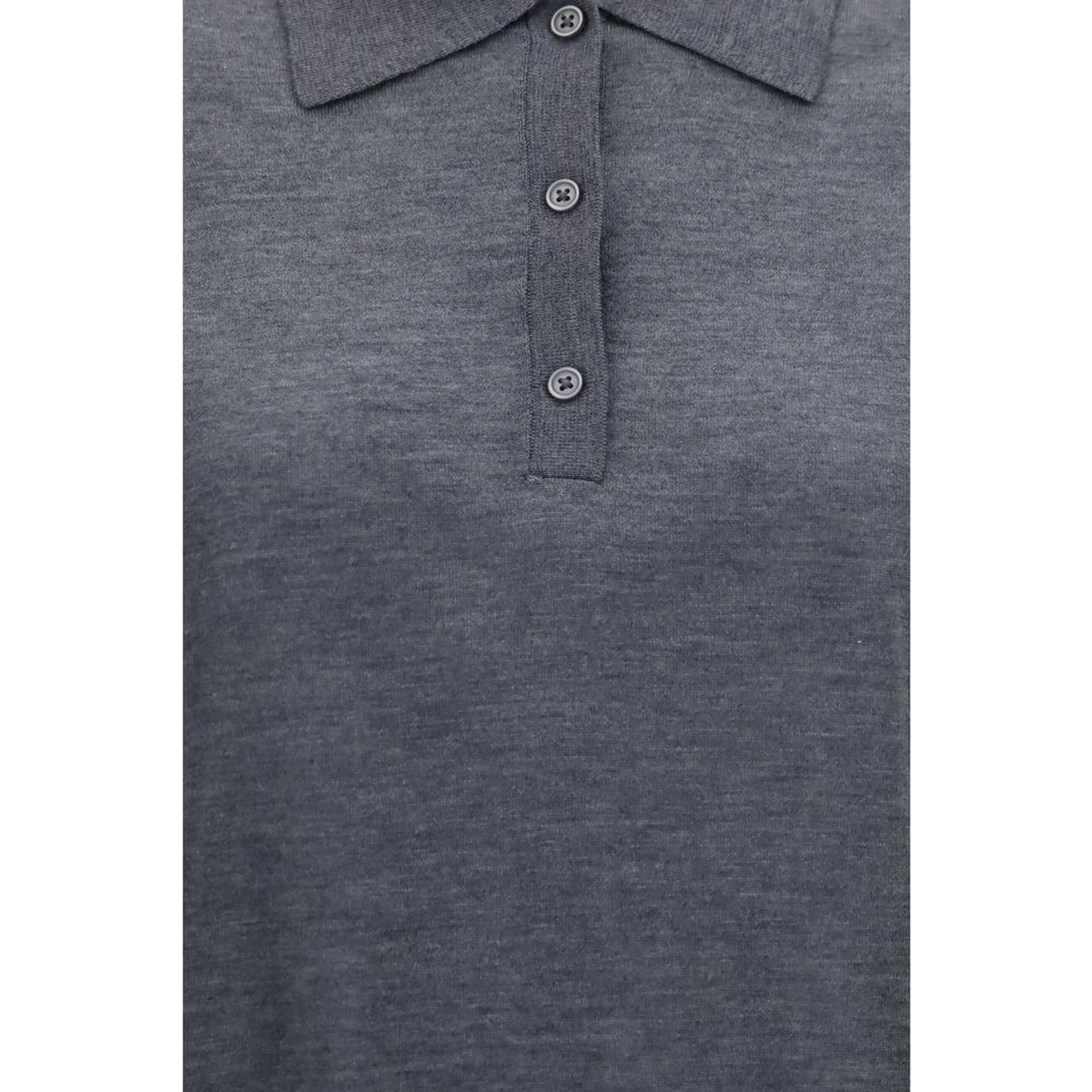 Gray Cashmere Polo Shirt