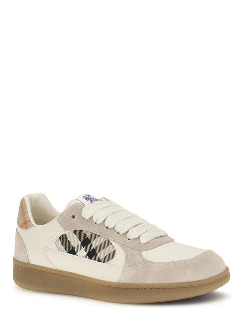 Beige Calf Leather Bos Taurus Low Top Sneakers