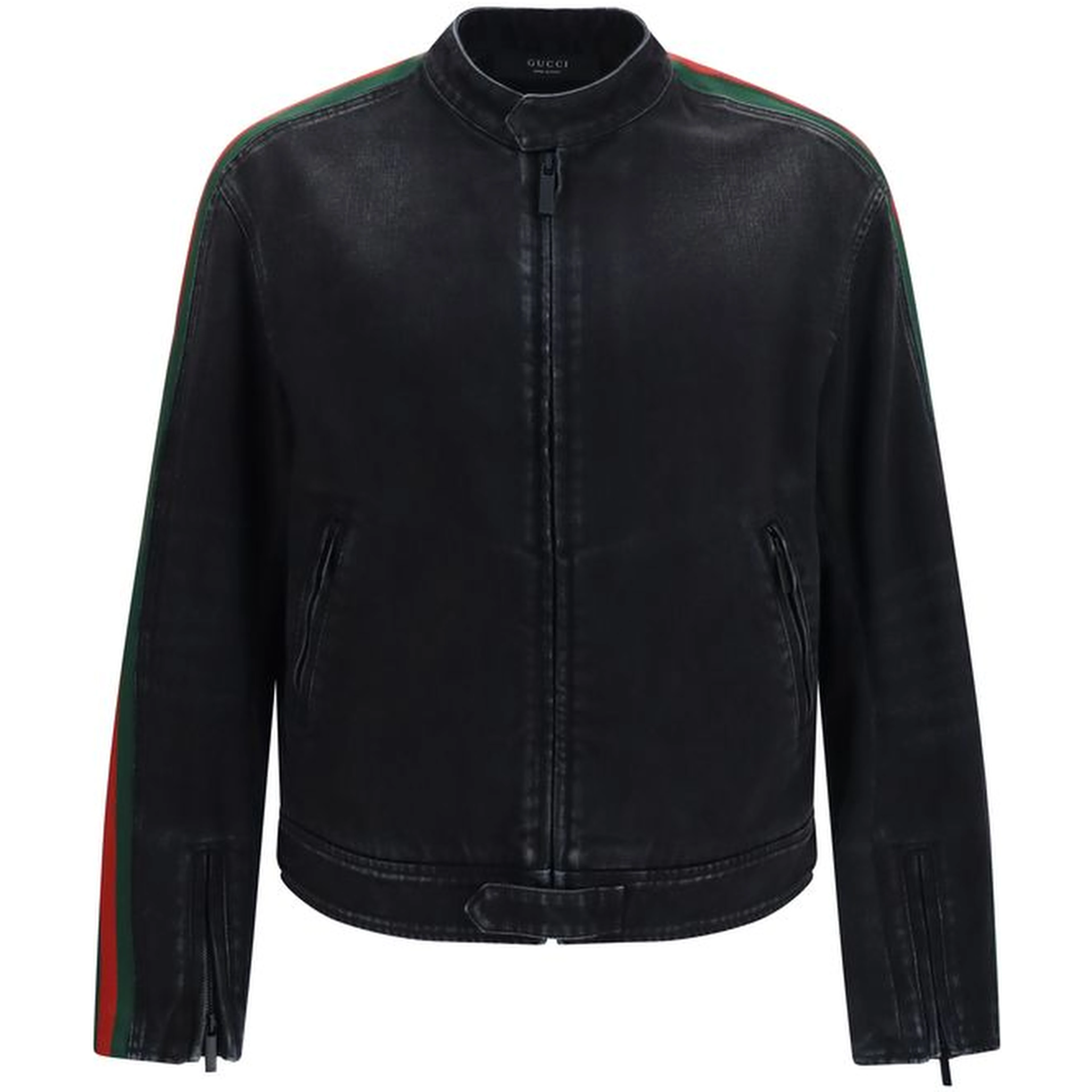Black Cotton Biker Jacket