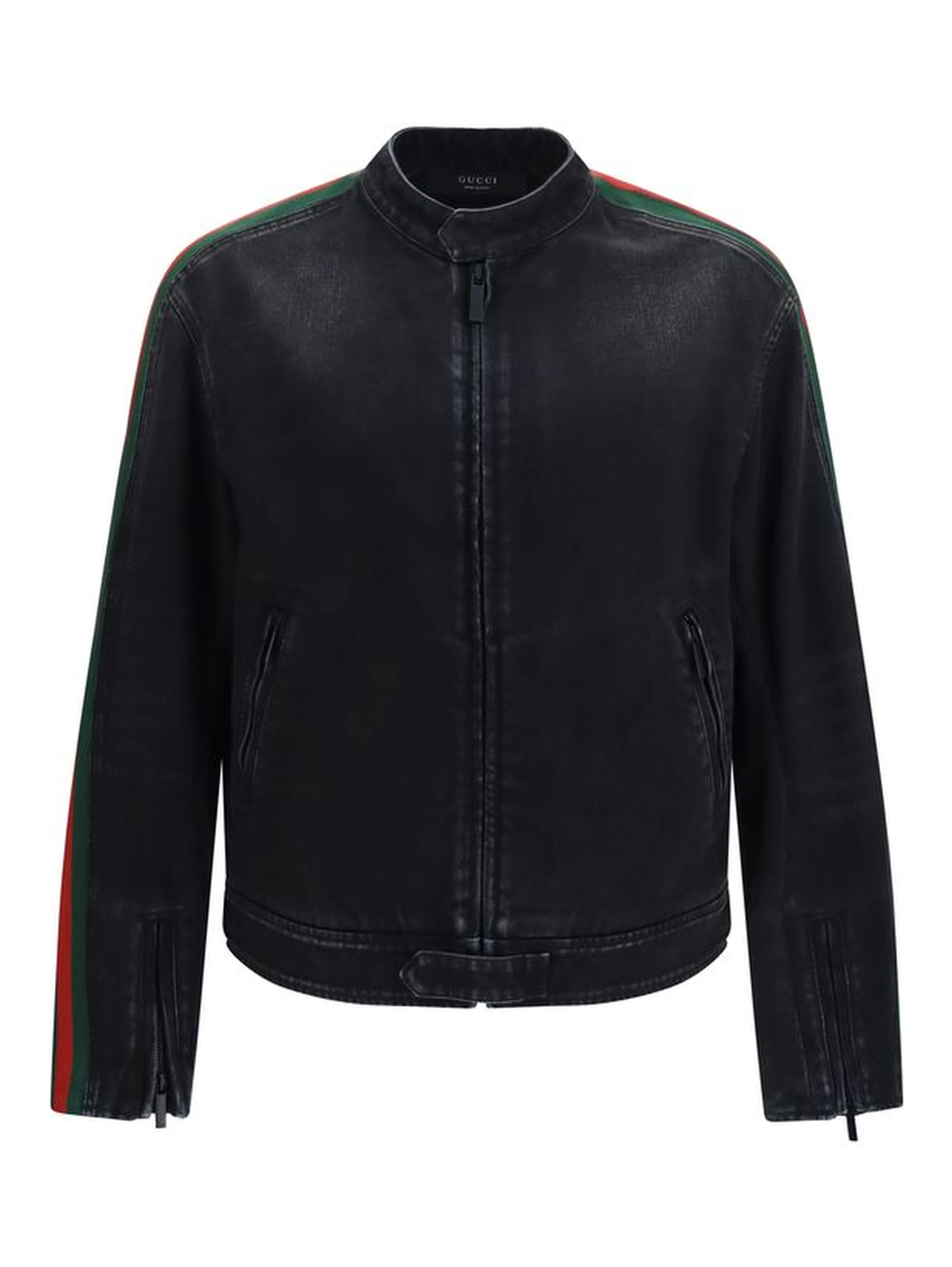 Black Cotton Biker Jacket