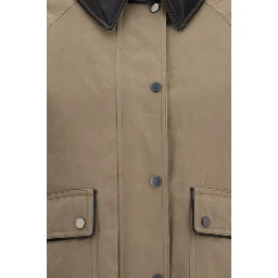 Beige Cotton Leather Jacket