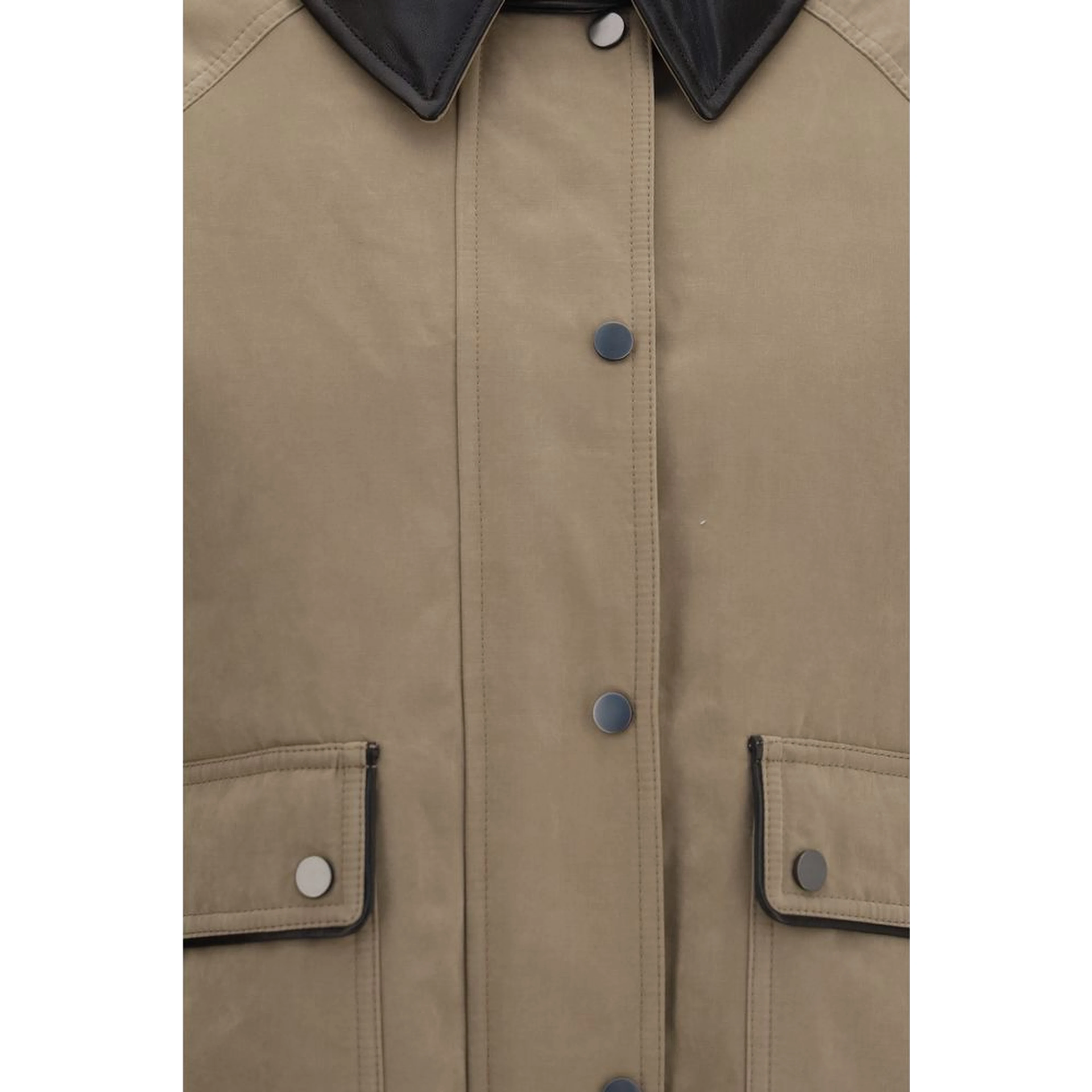 Beige Cotton Leather Jacket