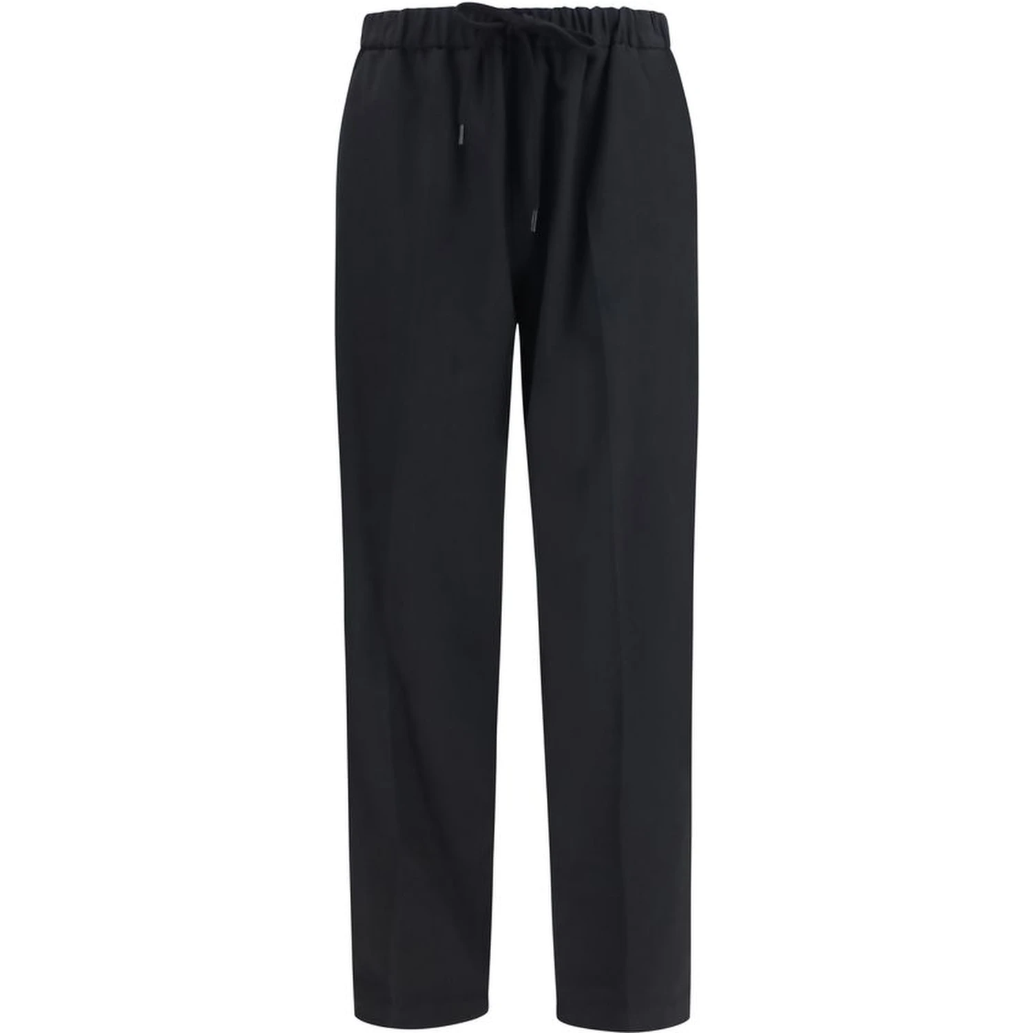 Black Polyester Casual Pants