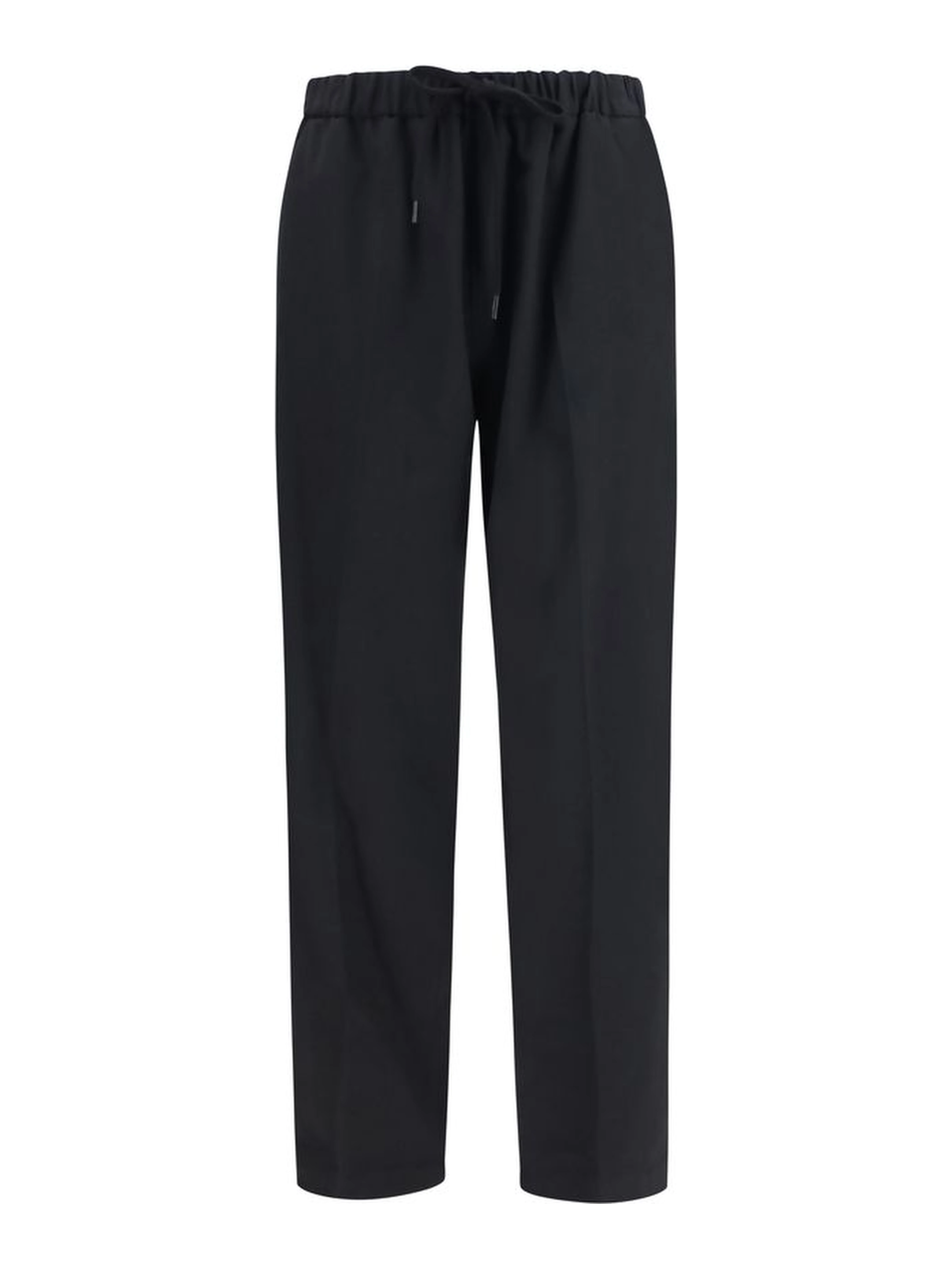 Black Polyester Casual Pants